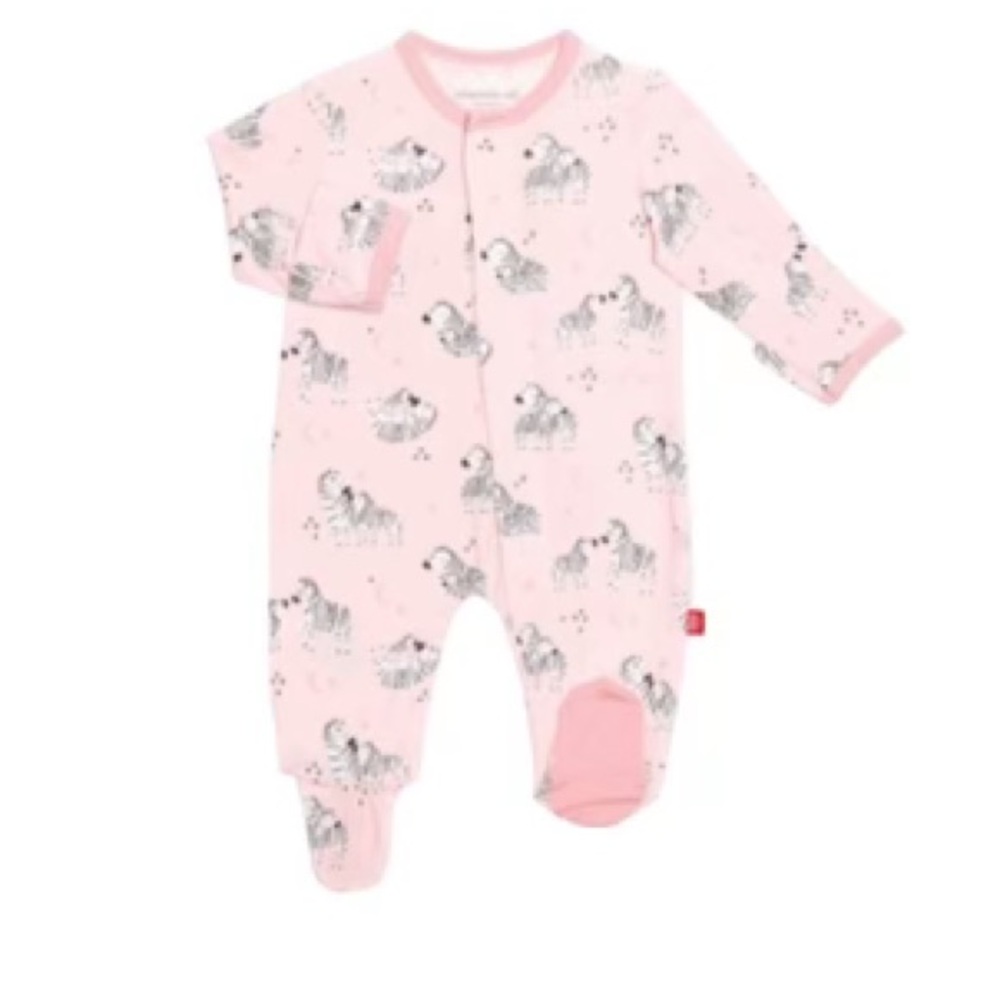 Magnetic Me Pink Little One Zebra Modal Footie 3-6 months - Picture 8 of 8